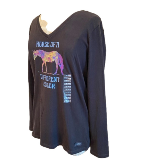NWT Life Is Good Horse Of A Different Color Long Sleeve Tee Shirt Size Medium - Picture 3 of 8